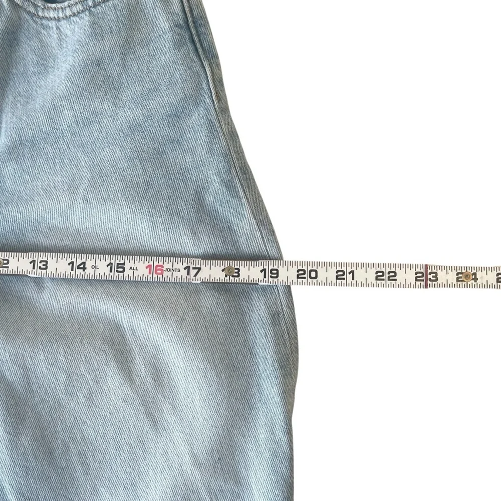 Levi's Ribcage Straight Ankle Jeans Light Wash Cropped Distressed Hem Size 28 - Picture 11 of 16